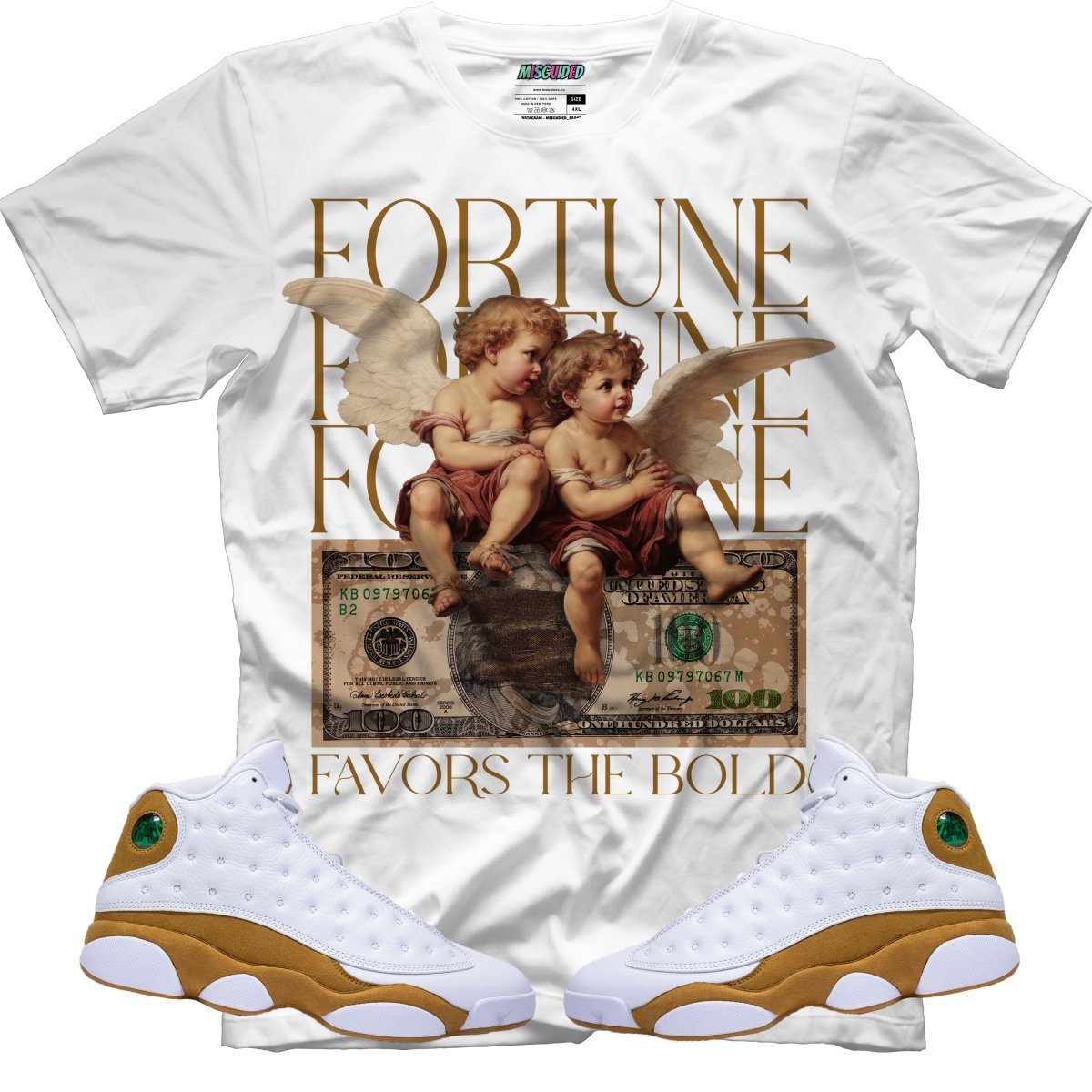 Fortune Favors The Bold (Air Jordan 13 Wheat) T-Shirt - Lucid Soles