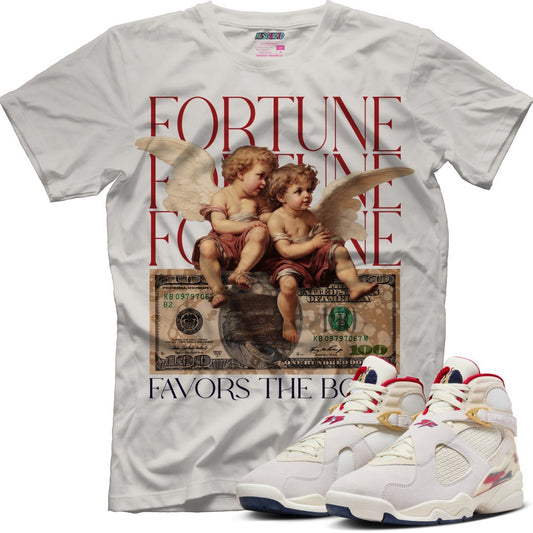 Fortune Favors The Bold (SOLEFLY X AIR JORDAN 8 “MI CASA ES SU CASA”) T-Shirt - Lucid Soles