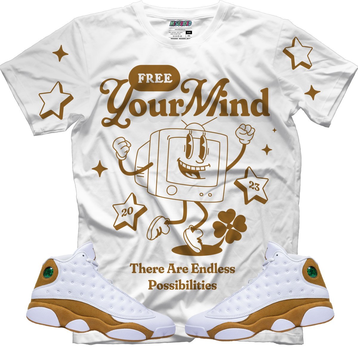 Free Your Mind (Air Jordan 13 Wheat) T-Shirt - Lucid Soles