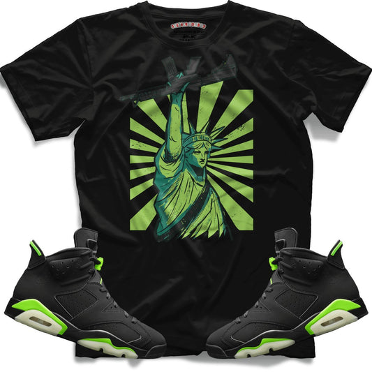 Freedom (Retro 6 Electric Green) T-Shirt - Lucid Soles