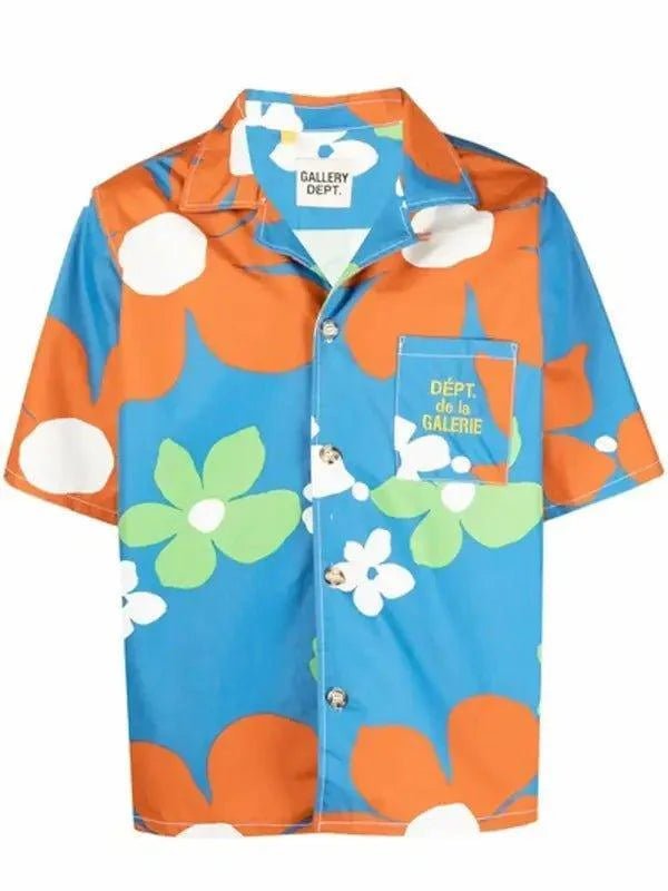Gallery Dept. Floral Print Shirt Blue / Orange - Lucid Soles