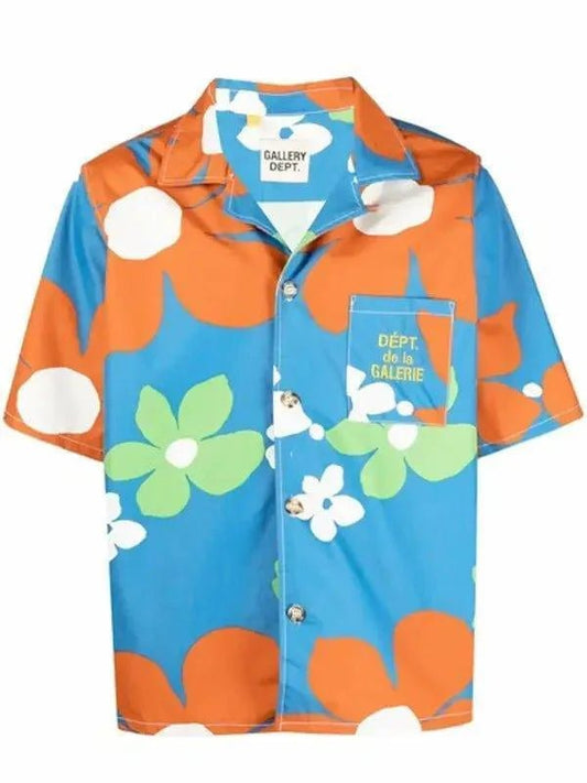 Gallery Dept. Floral Print Shirt Blue / Orange - Lucid Soles