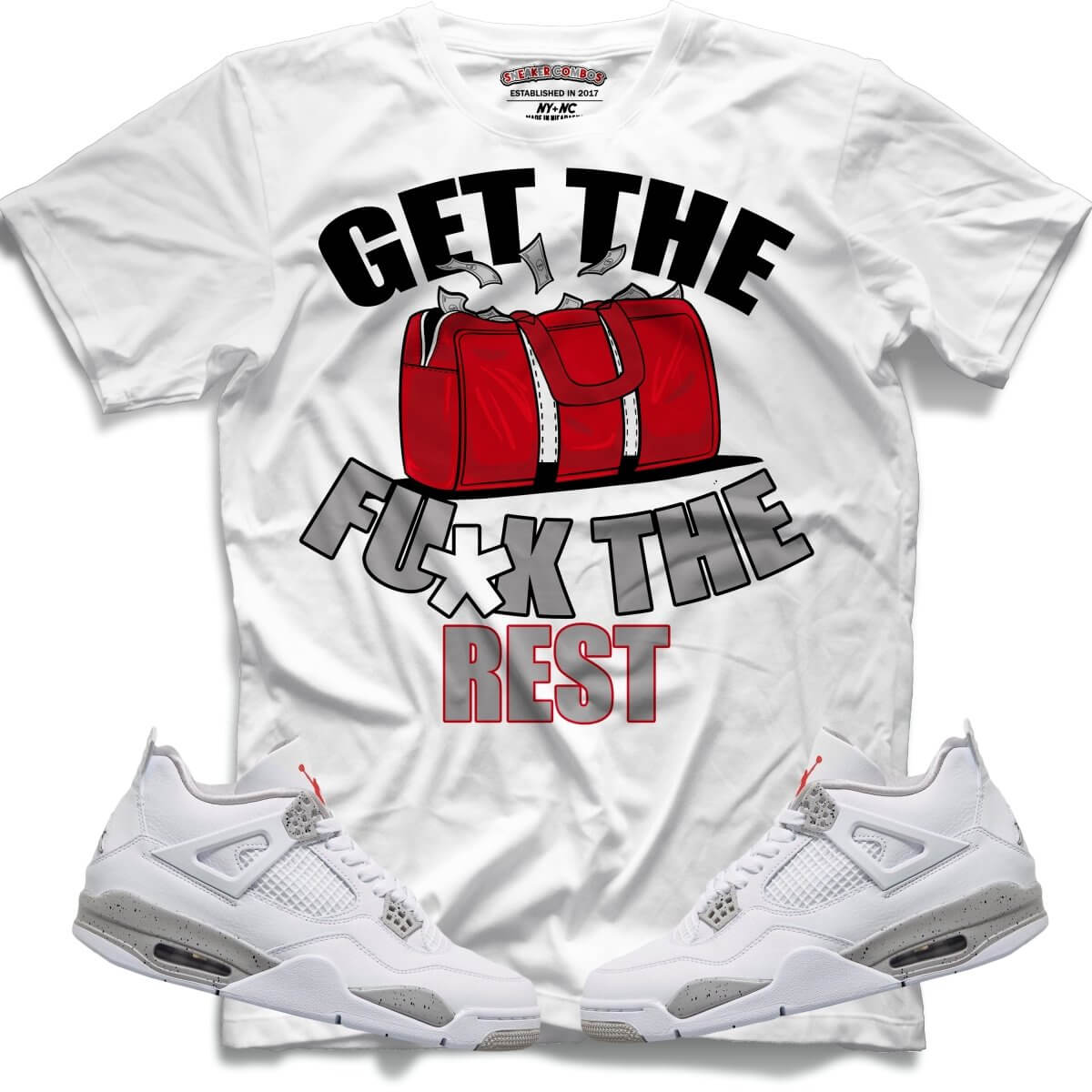 Get The Bag (Retro 4 White Oreo) T-Shirt - Lucid Soles
