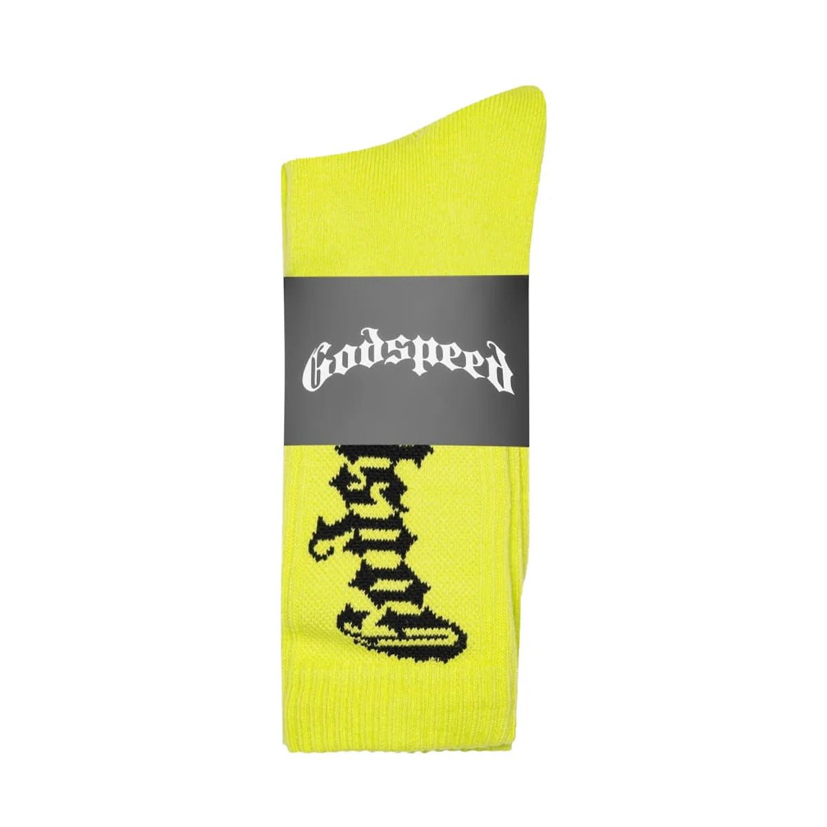 Godspeed Mens OG Logo Socks Neon Yellow - Lucid Soles