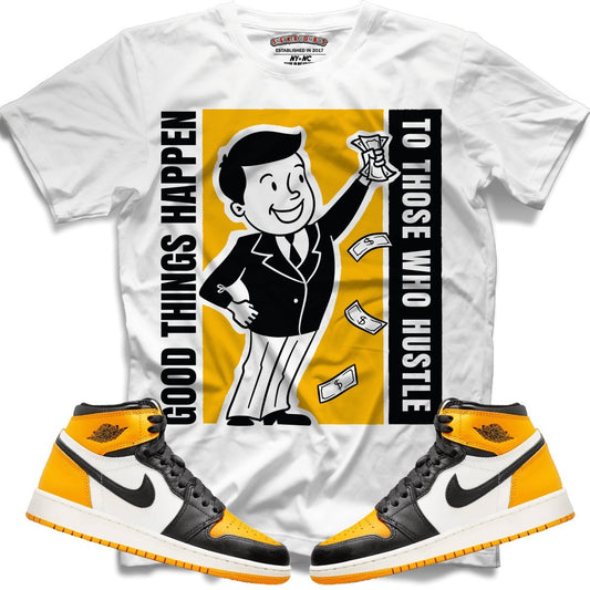 Good Things Happen To Those Who Hustle (Retro 1 Taxi) T-Shirt - Lucid Soles