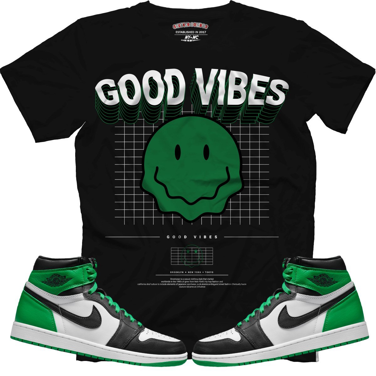 Good Vibes (Air Jordan 1 Lucky Green) T-Shirt - Lucid Soles