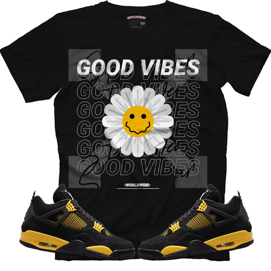 Good Vibes (Air Jordan 4 Thunder) T-Shirt - Lucid Soles