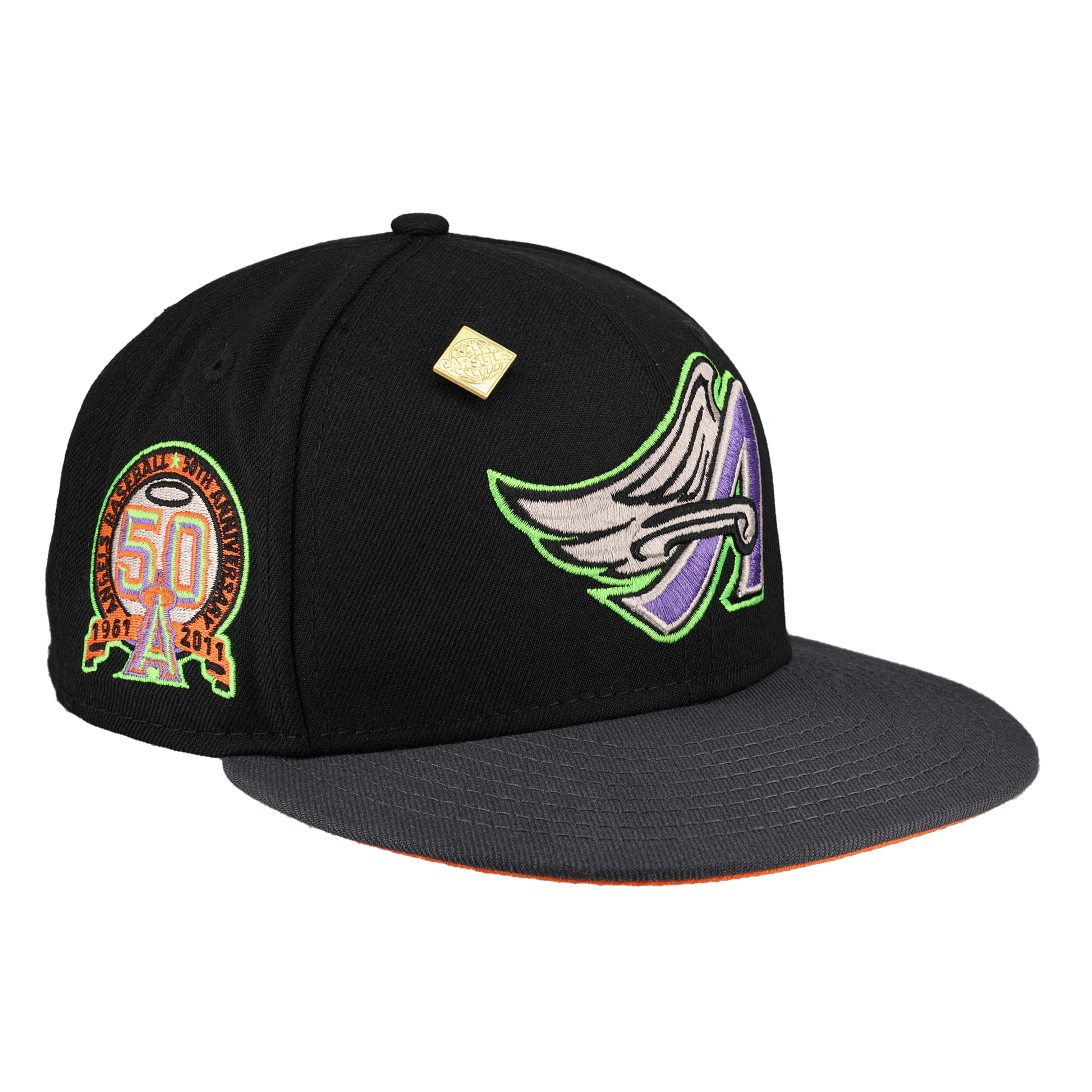 California Angels 50th Anniversary Patch 59Fifty Fitted Hat - Lucid Soles