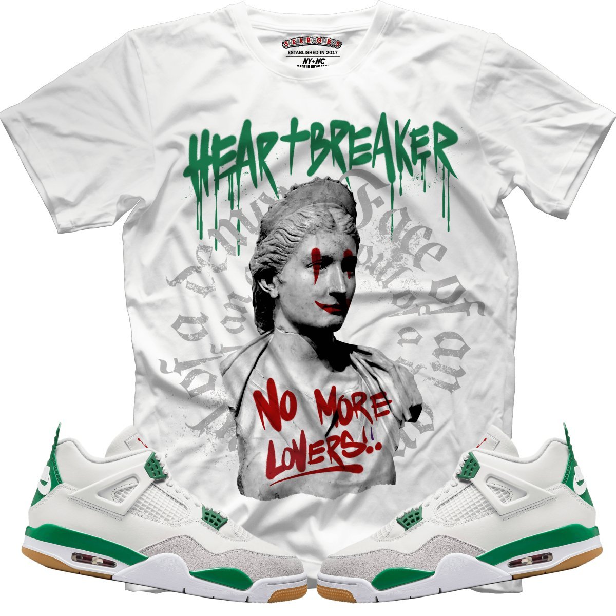 Heart Breaker (NIKE SB X AIR JORDAN 4 PINE GREEN) T-Shirt - Lucid Soles