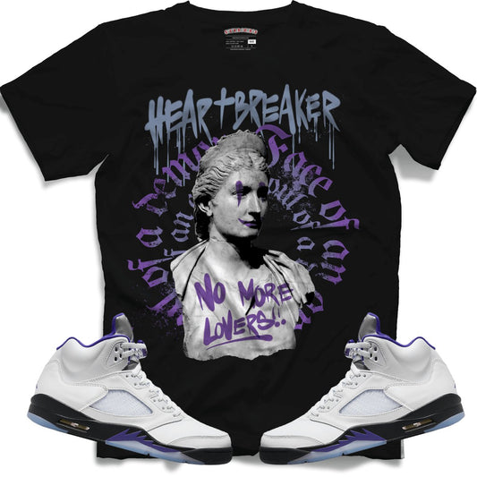 Heart Breaker (Retro 5 Concord) T-Shirt - Black - Lucid Soles