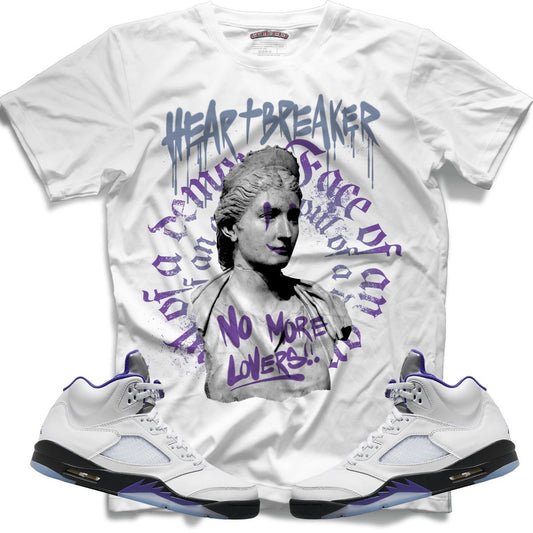 Heart Breaker (Retro 5 Concord) T-Shirt - White - Lucid Soles