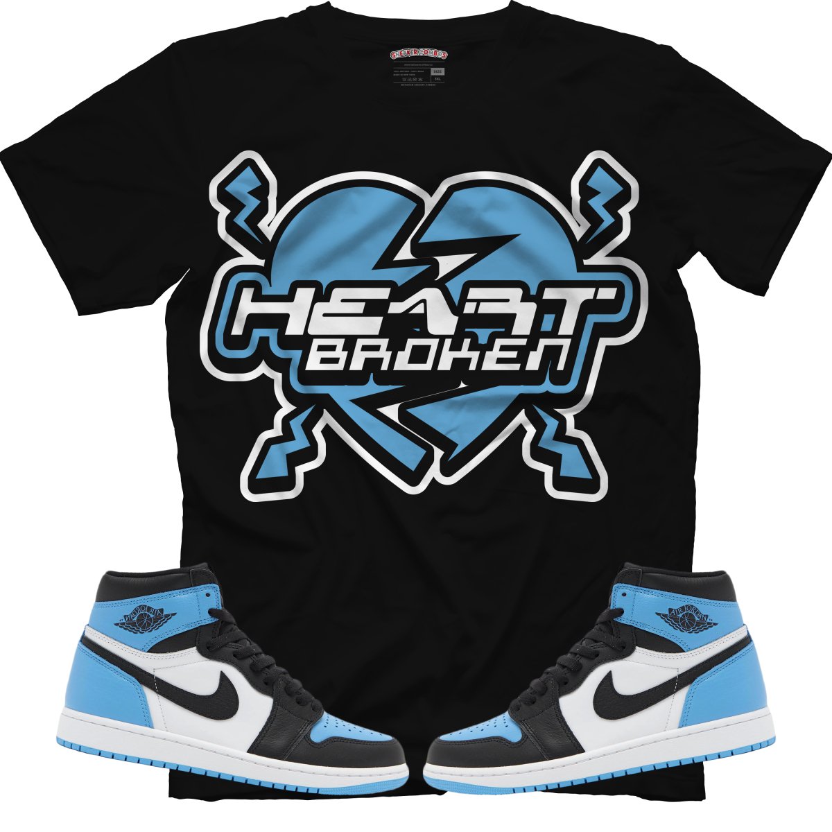 Heart Broken (Air Jordan 1 High OG "UNC Toe") T-Shirt - Lucid Soles