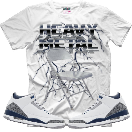 Heavy Metal (Air Jordan 3 White Navy) T-Shirt - Lucid Soles
