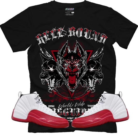 Hell Bound Risk Takers (Air Jordan 12 Cherry) T-Shirt - Lucid Soles