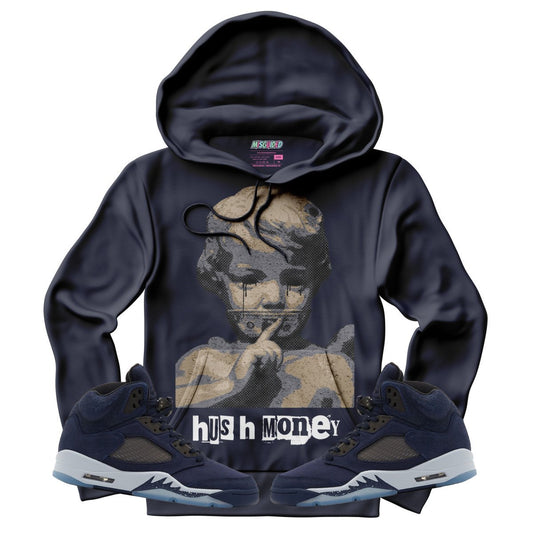 Hush Money (Air Jordan 5 Midnight Navy) Hoodie - Lucid Soles
