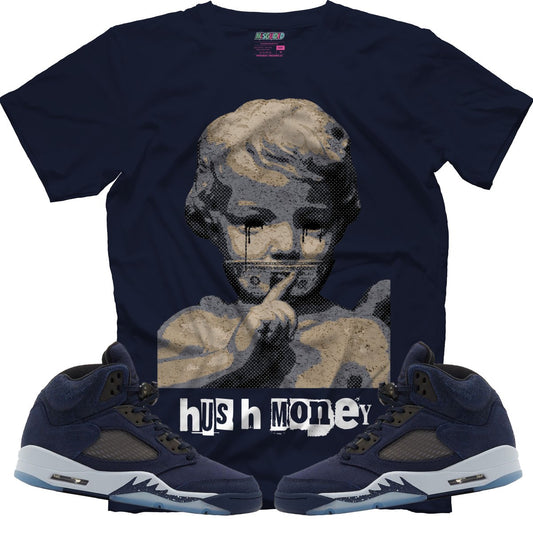 Hush Money (Air Jordan 5 Midnight Navy) T-Shirt - Lucid Soles