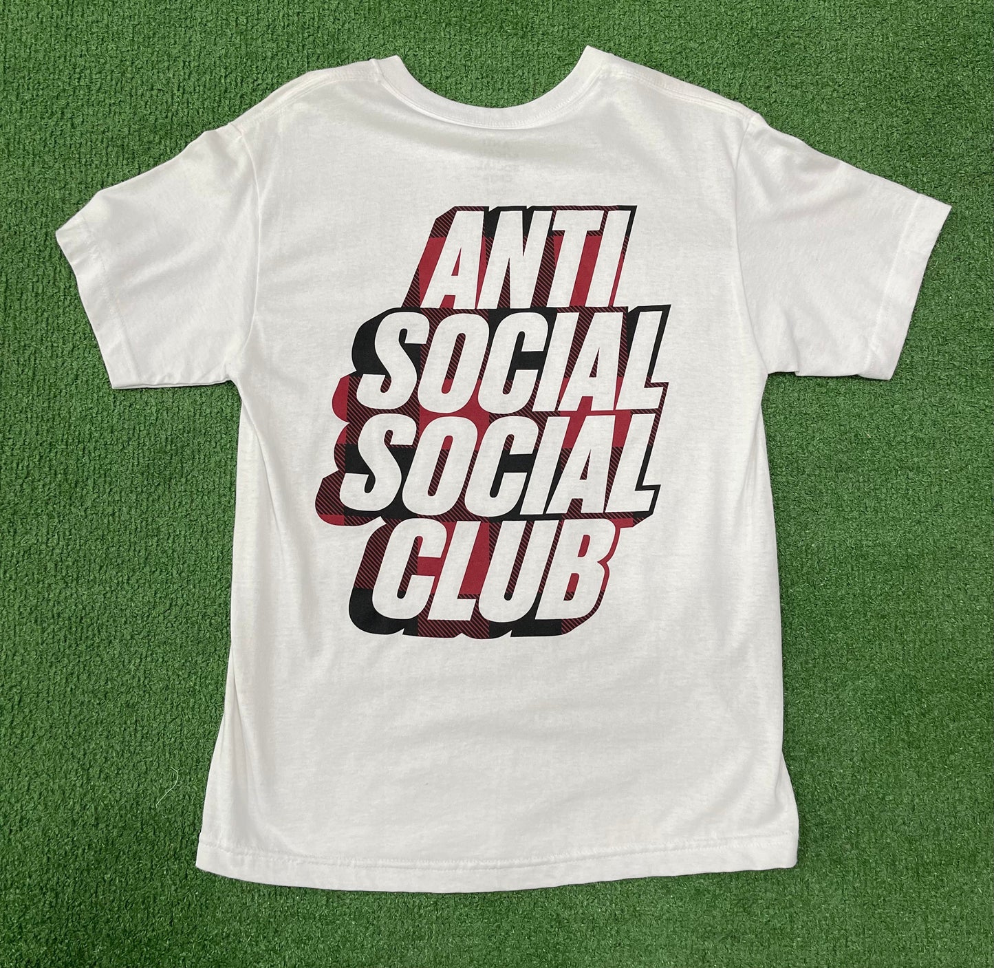 Anti Social Social Club Plaid Red Tee (White)