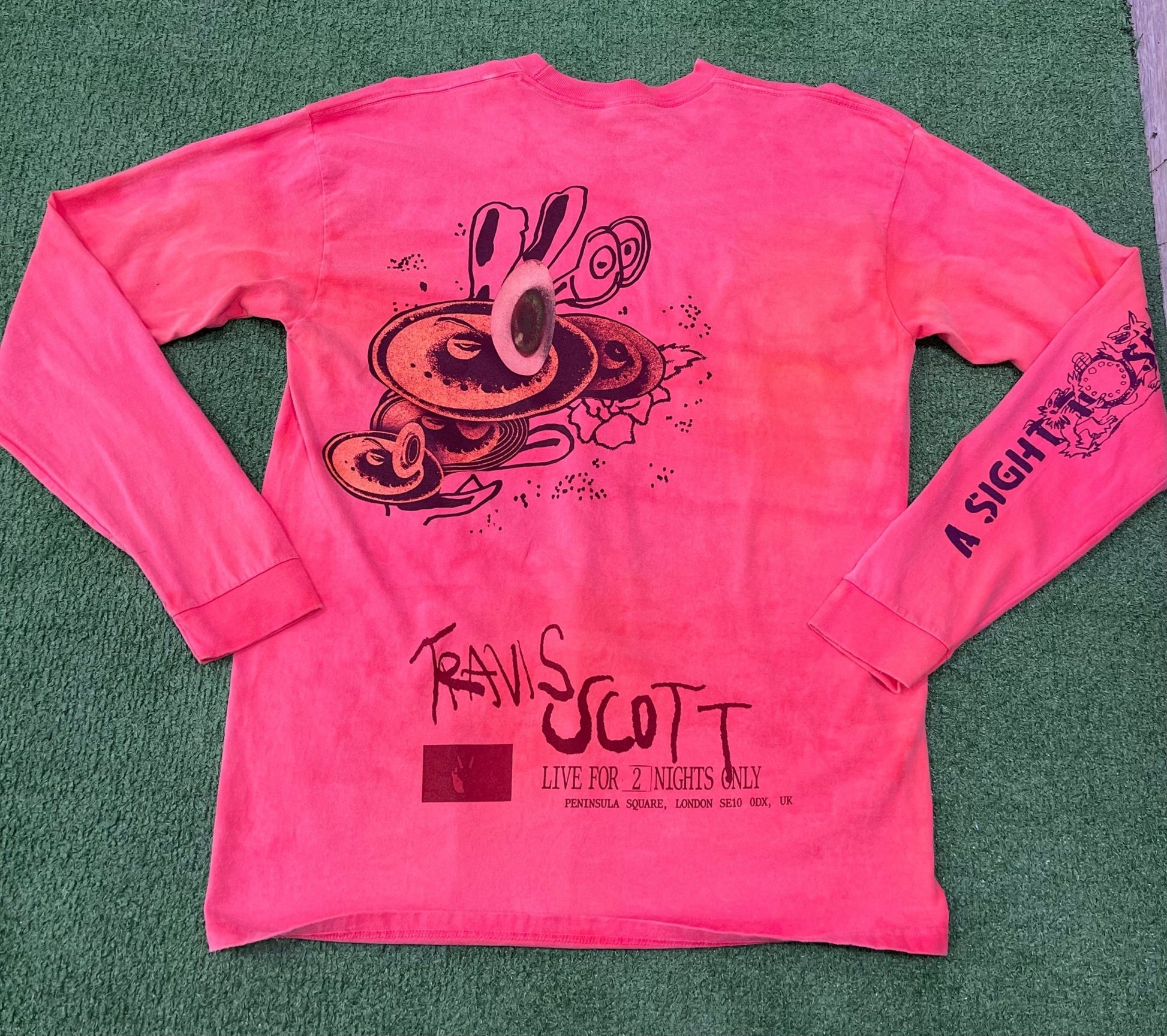 Travis Scott O2 Live Long - Sleeve Pink Tie - Dye - Lucid Soles