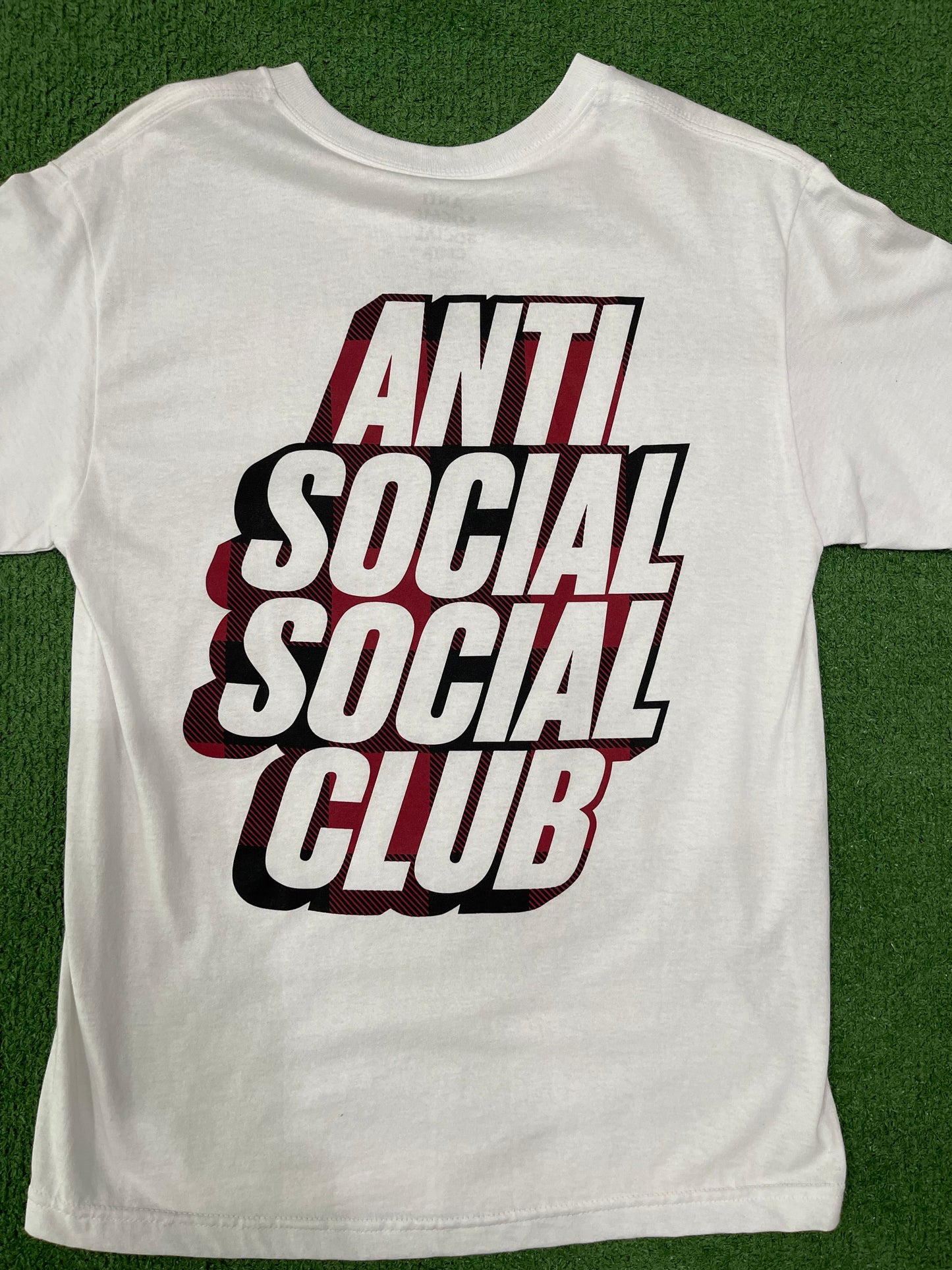 Anti Social Social Club Plaid Red Tee (White)