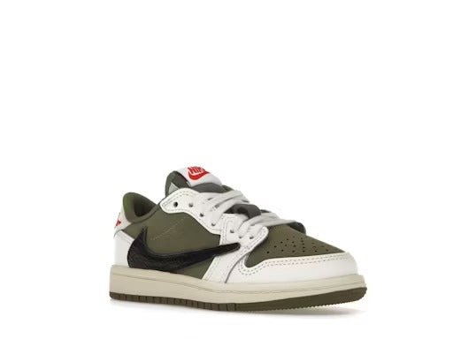 Jordan 1 Retro Low OG SP Travis Scott Medium Olive (PS) - Lucid Soles
