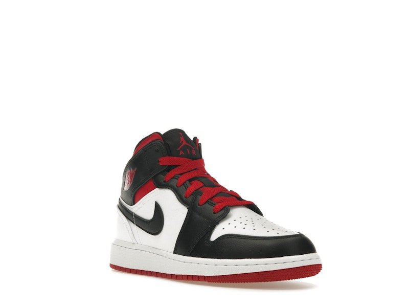 Air Jordan 1 Mid White Gym Red Black - Lucid Soles