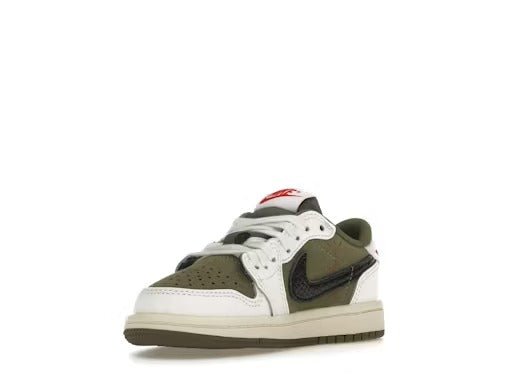 Jordan 1 Retro Low OG SP Travis Scott Medium Olive (PS) - Lucid Soles