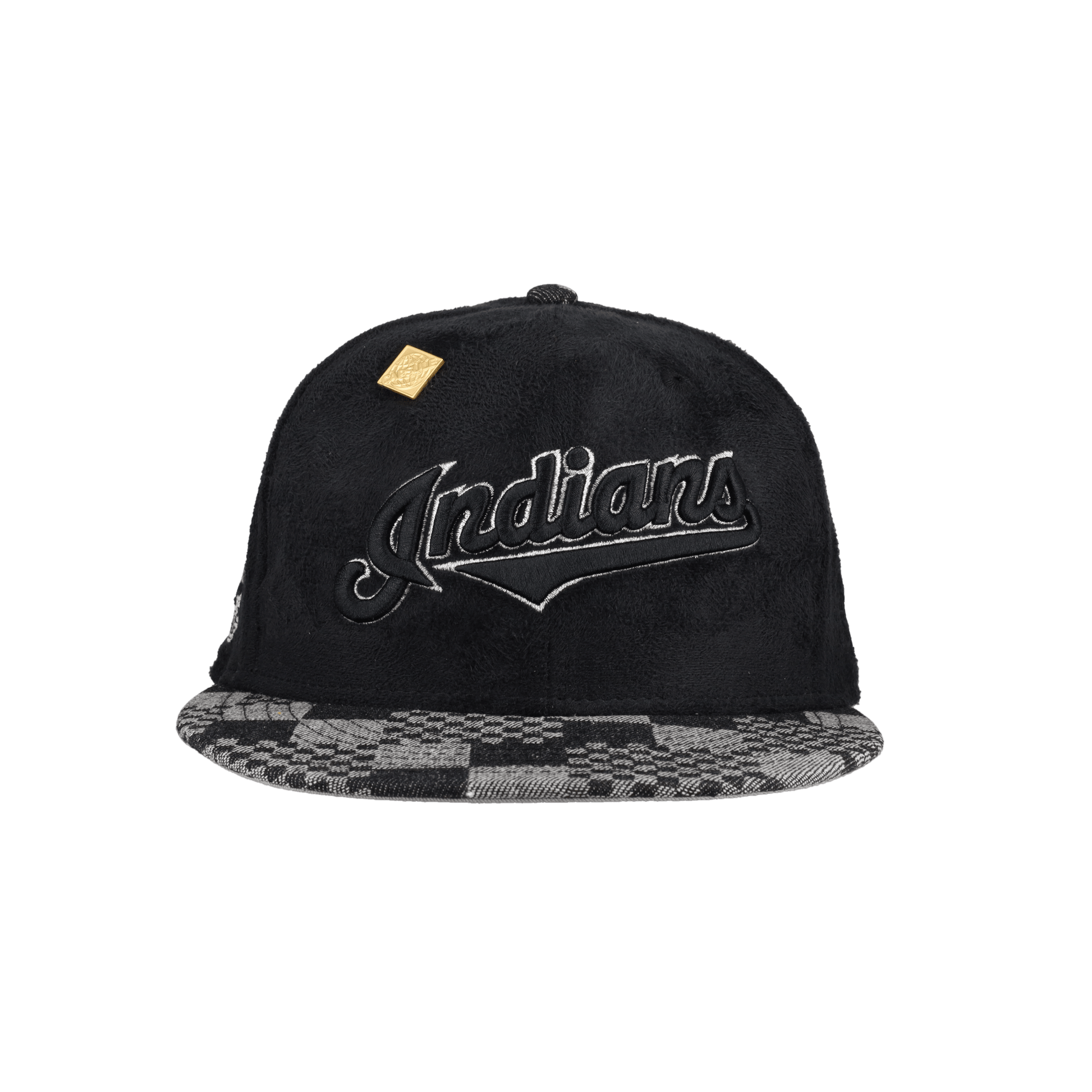 Cleveland Indians Suede Inaugural Season Patch 59Ffity Fitted Hat - Lucid Soles