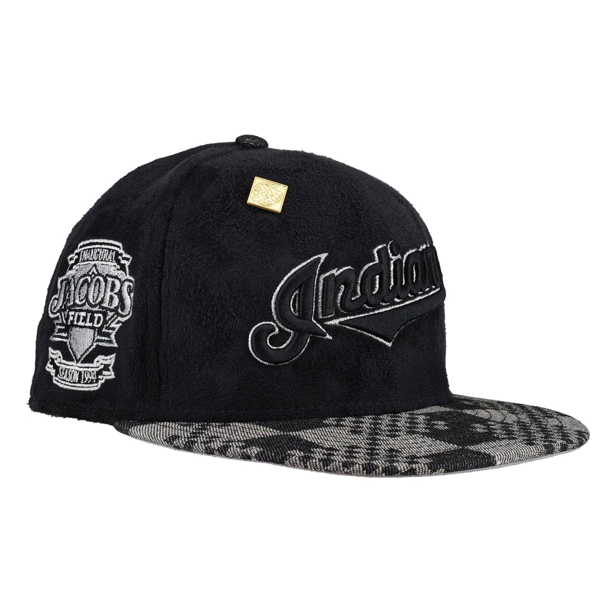 Cleveland Indians Suede Inaugural Season Patch 59Ffity Fitted Hat - Lucid Soles