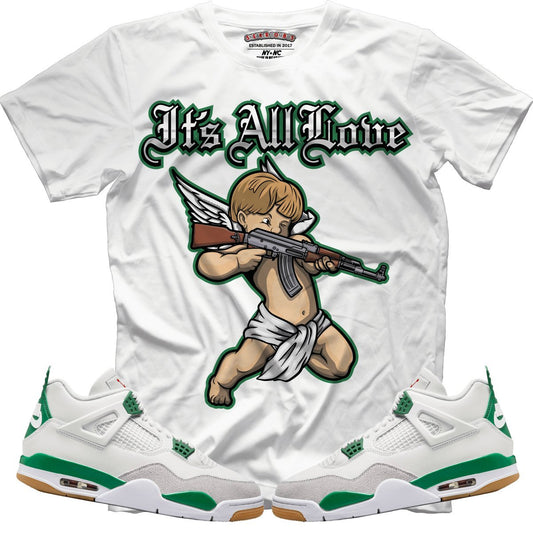 It's All Love (NIKE SB X AIR JORDAN 4 PINE GREEN) T-Shirt - Lucid Soles