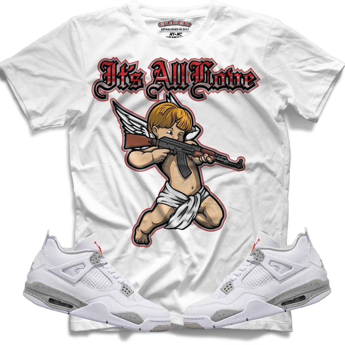 Its All Love (Retro 4 White Oreo) T-Shirt - Lucid Soles