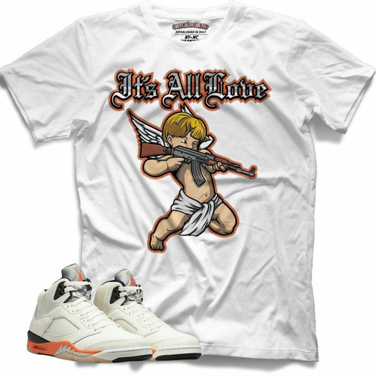 It's All Love (Retro 5 Orange Blaze) T-Shirt - Lucid Soles