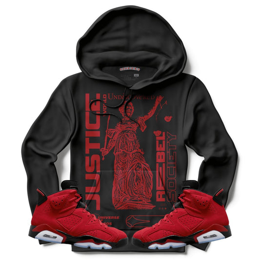Justice World Undiscovered (Air Jordan 6 Toro Bravo) Hoodie - Lucid Soles