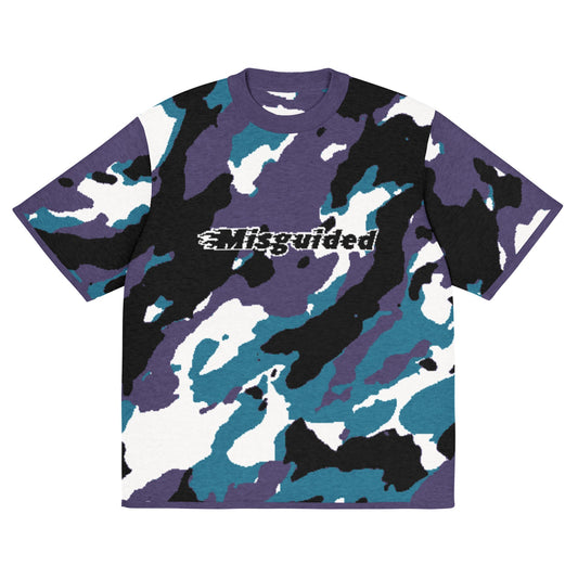 Misguided Camo (Air Jordan 5 Grape) Knitted Shirt - Lucid Soles