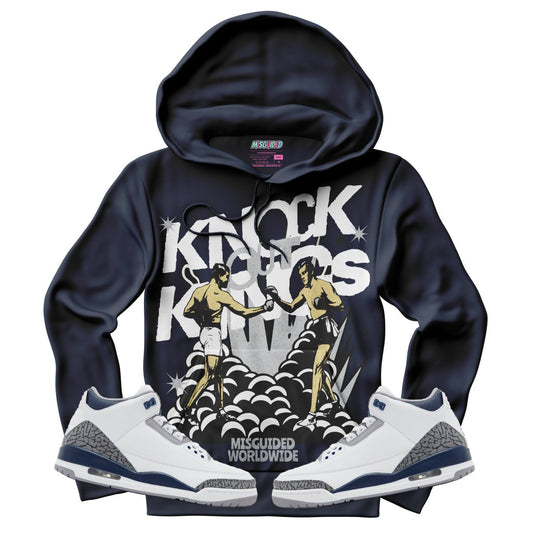 Knock Out Kings (Air Jordan 3 White Navy) Hoodie - Lucid Soles