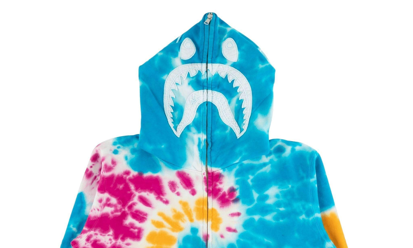 Ladies Bape Tie Dye Shark Zip Up Hoodie (W) - Lucid Soles