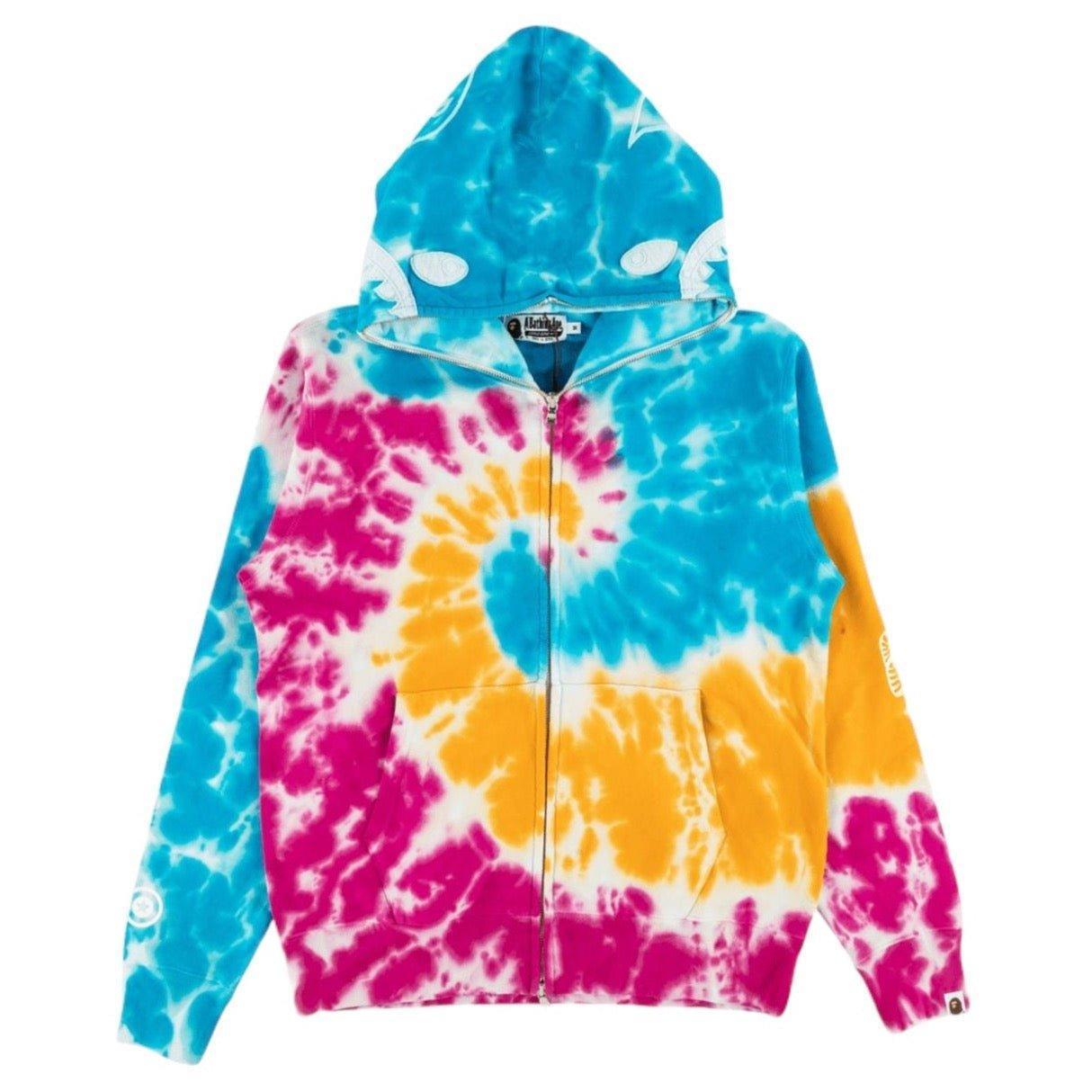 Ladies Bape Tie Dye Shark Zip Up Hoodie (W) - Lucid Soles
