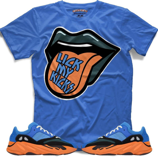 Lick my kicks (Yeezy Boost 700 Bright Blue) T-Shirt - Lucid Soles