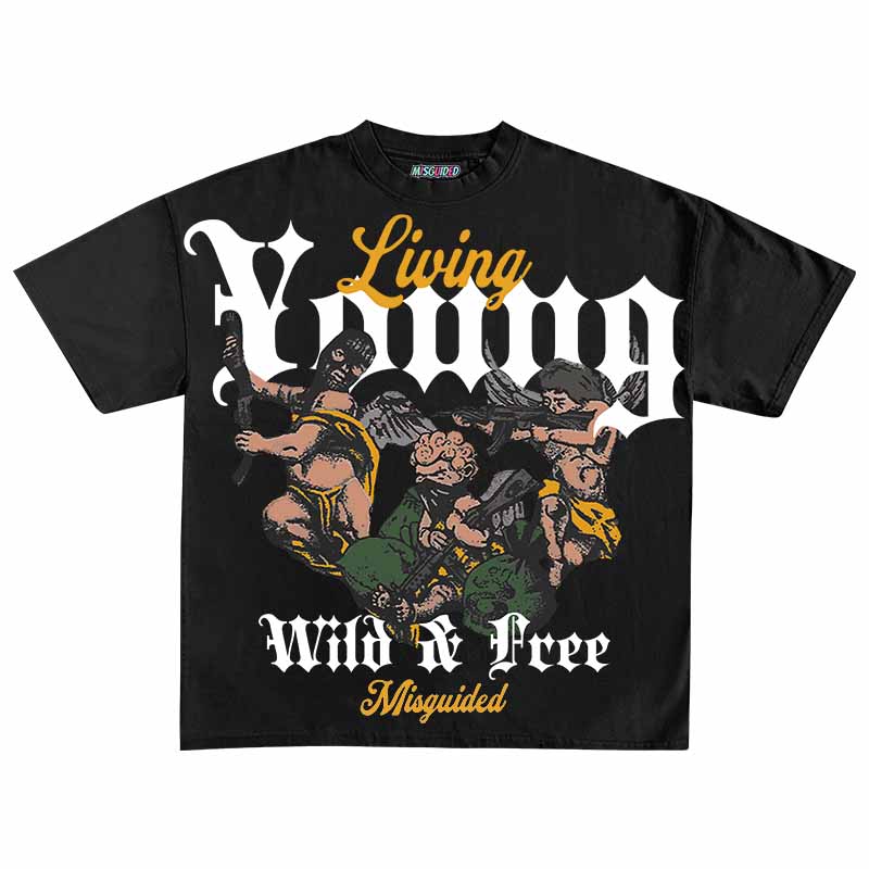 Living Young Wild And Free (Air Jordan 6 Retro Yellow Ochre) T-Shirt - Lucid Soles