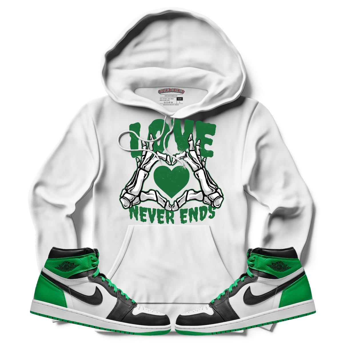 Love Never Ends (Air Jordan 1 Lucky Green) Hoodie - Lucid Soles