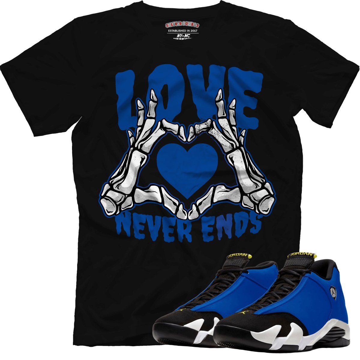 Love Never Ends (Retro 14 Laney) T-Shirt - Lucid Soles