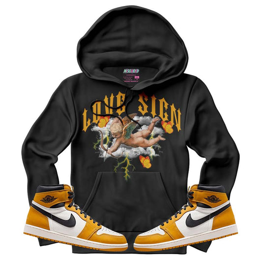 Love Sign (Air Jordan 1 Retro High OG 'Yellow Ochre) Hoodie - Lucid Soles