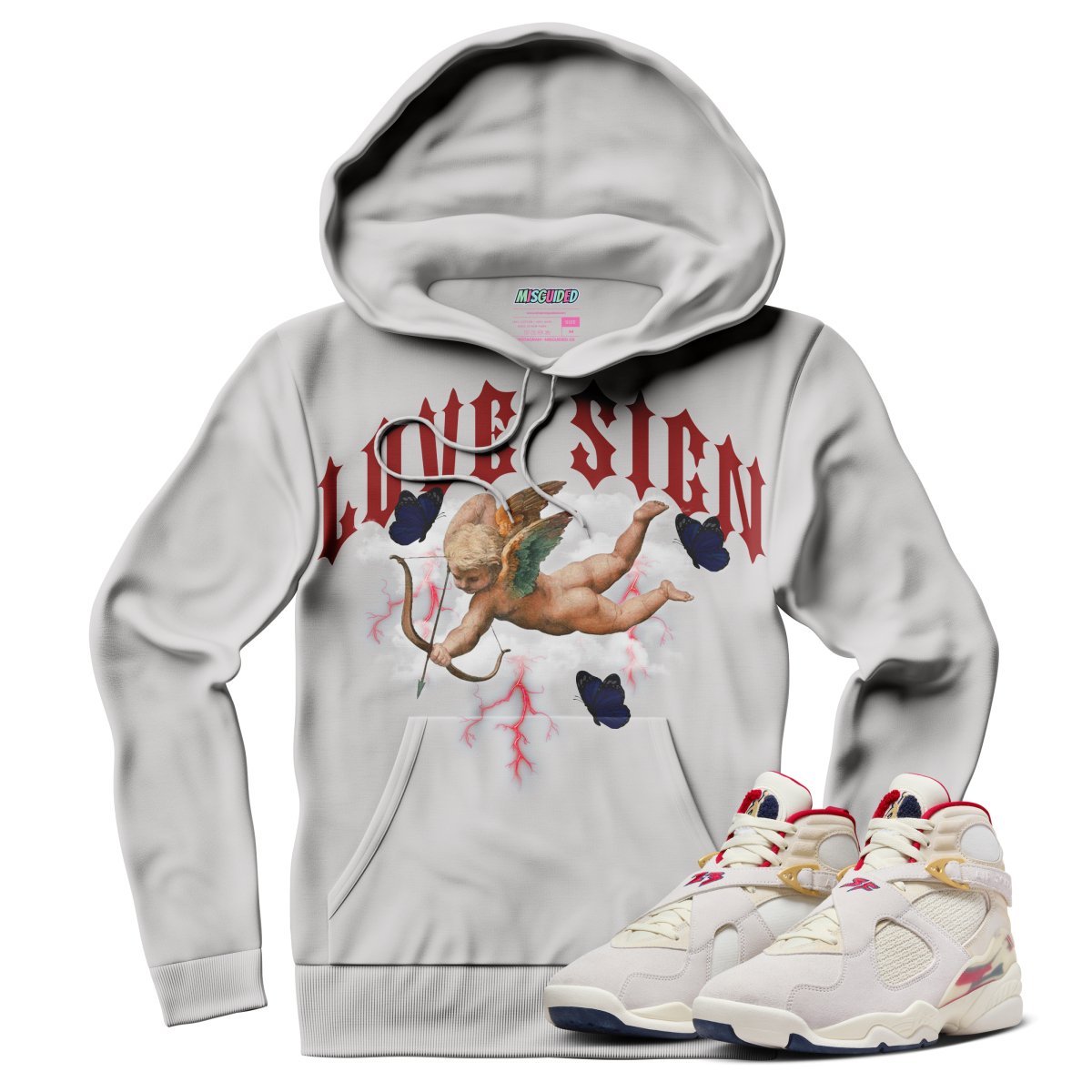 Love Sign (SOLEFLY X AIR JORDAN 8 “MI CASA ES SU CASA”) Hoodie - Lucid Soles