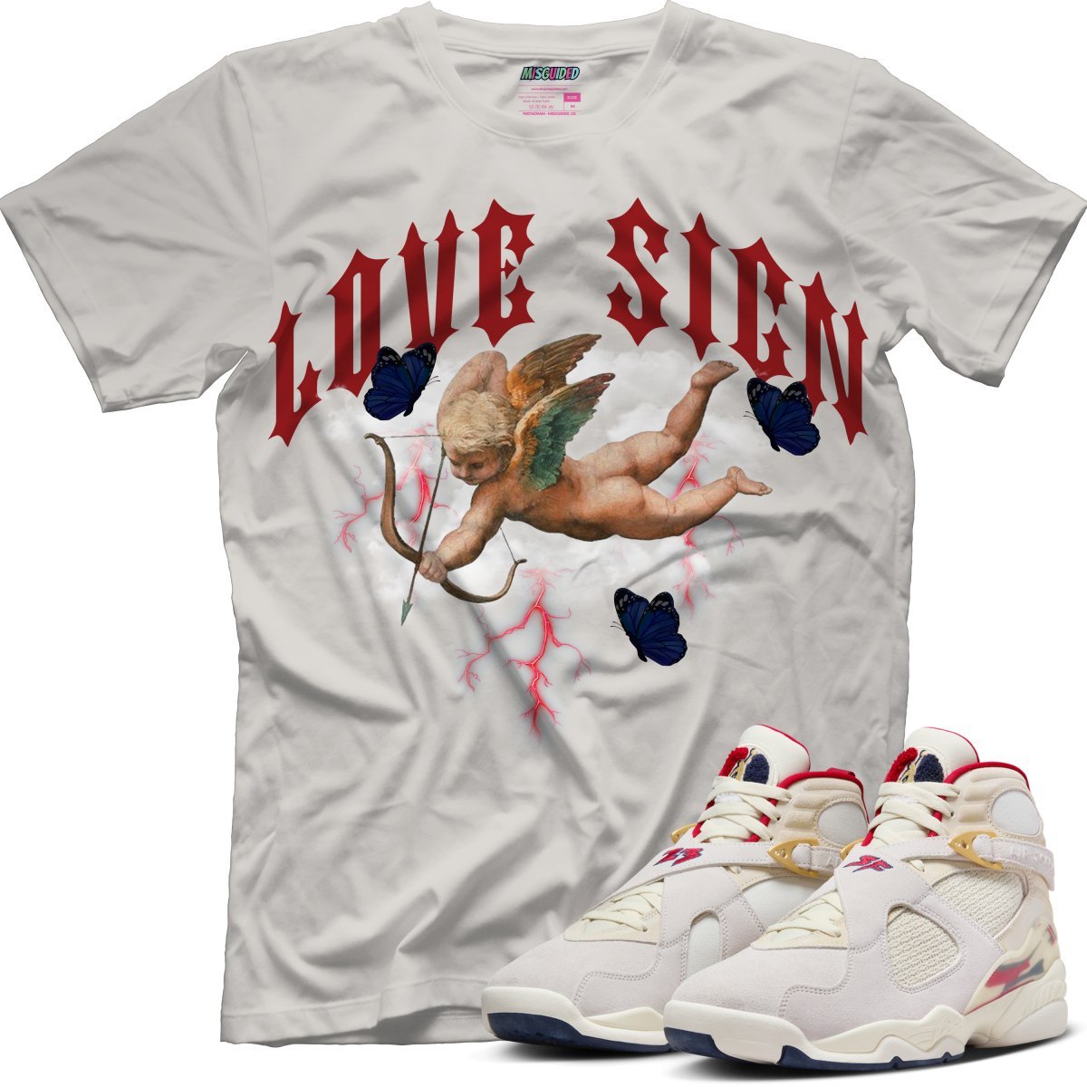 Love Sign (SOLEFLY X AIR JORDAN 8 “MI CASA ES SU CASA”) T-Shirt - Lucid Soles