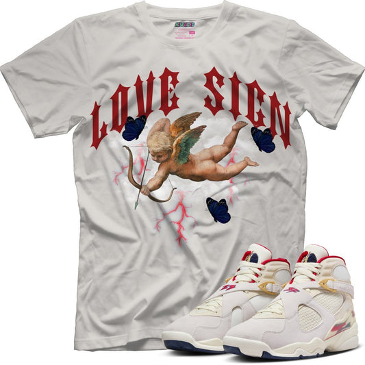 Love Sign (SOLEFLY X AIR JORDAN 8 “MI CASA ES SU CASA”) T-Shirt - Lucid Soles