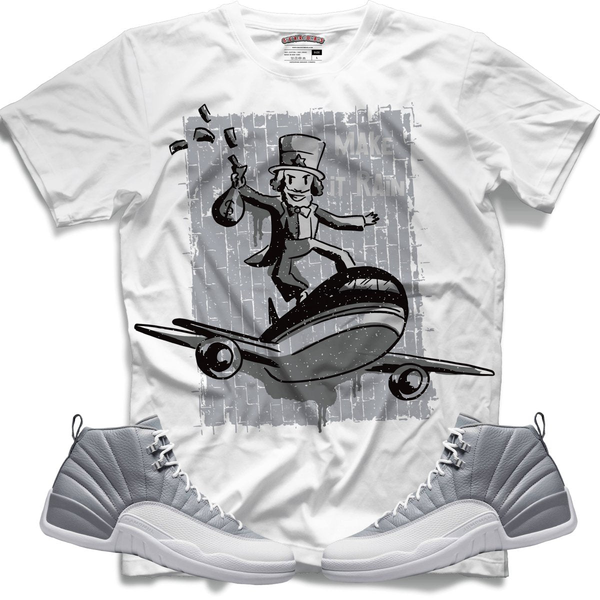 Make It Rain (Retro 12 Stealth) T-Shirt - Lucid Soles