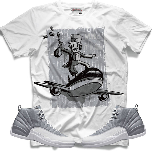 Make It Rain (Retro 12 Stealth) T-Shirt - Lucid Soles