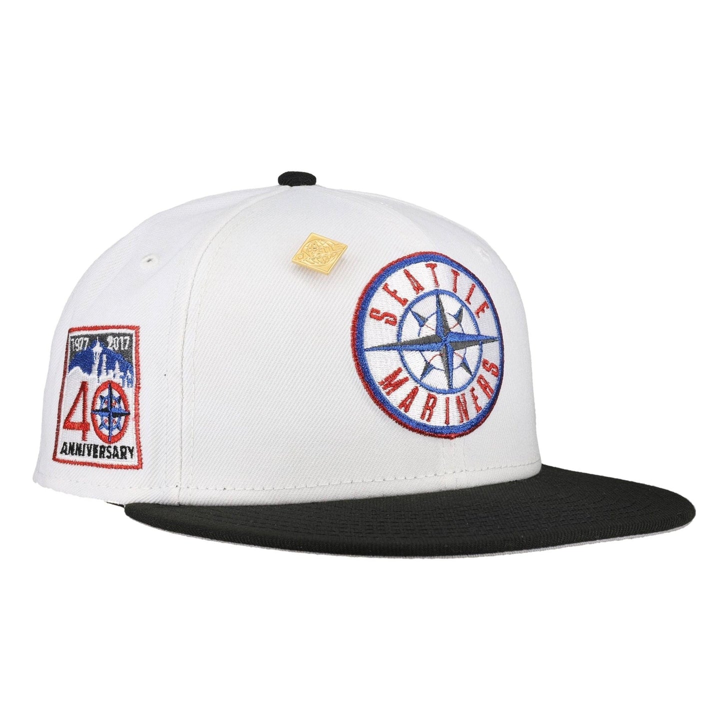 Seattle Mariners Pure White 40th Anniversary Patch 59Ffity Fitted Hat - Lucid Soles