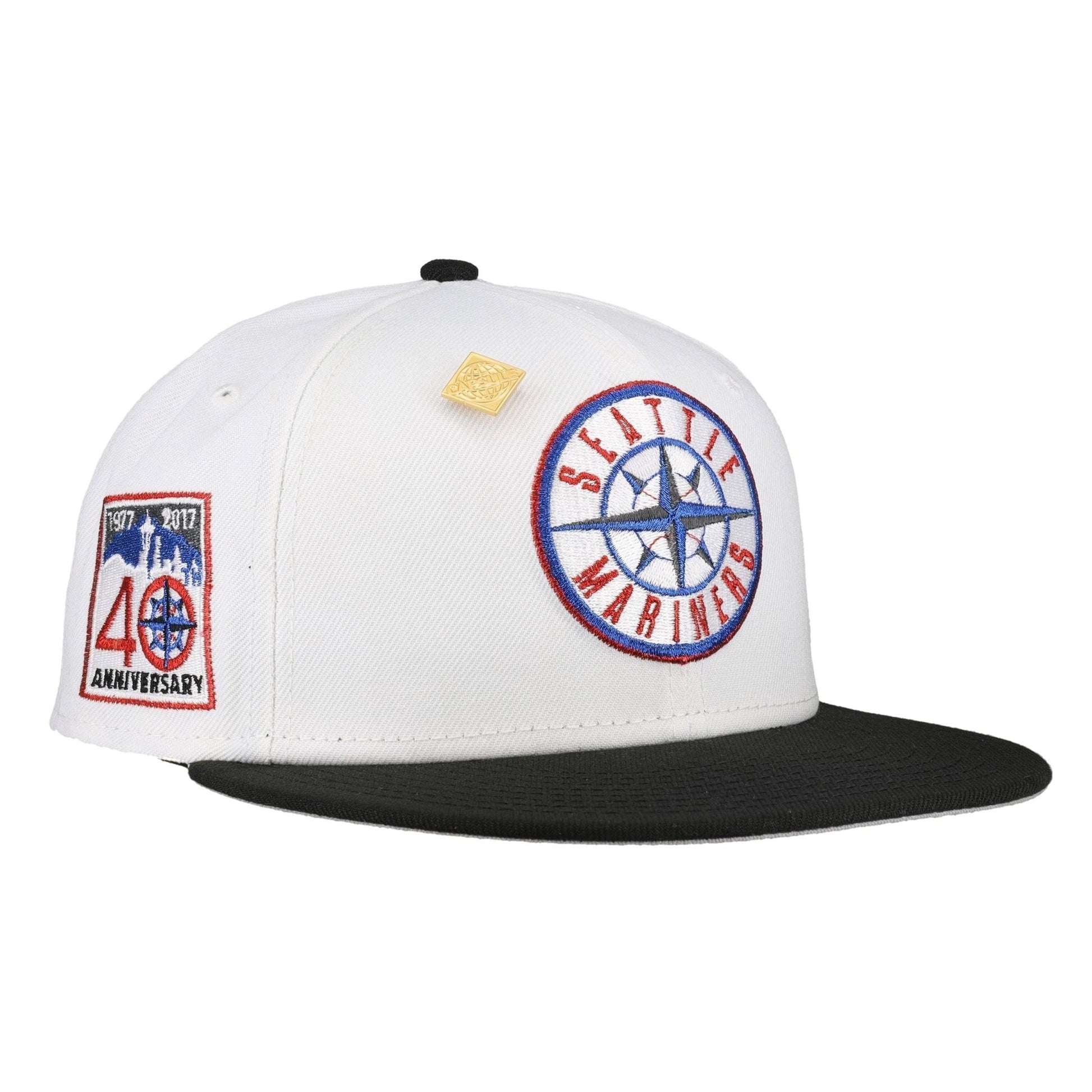 Seattle Mariners Pure White 40th Anniversary Patch 59Ffity Fitted Hat - Lucid Soles