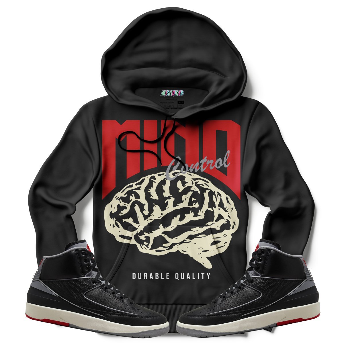 Mind Control (Air Jordan 2 Black Cement) Hoodie - Lucid Soles
