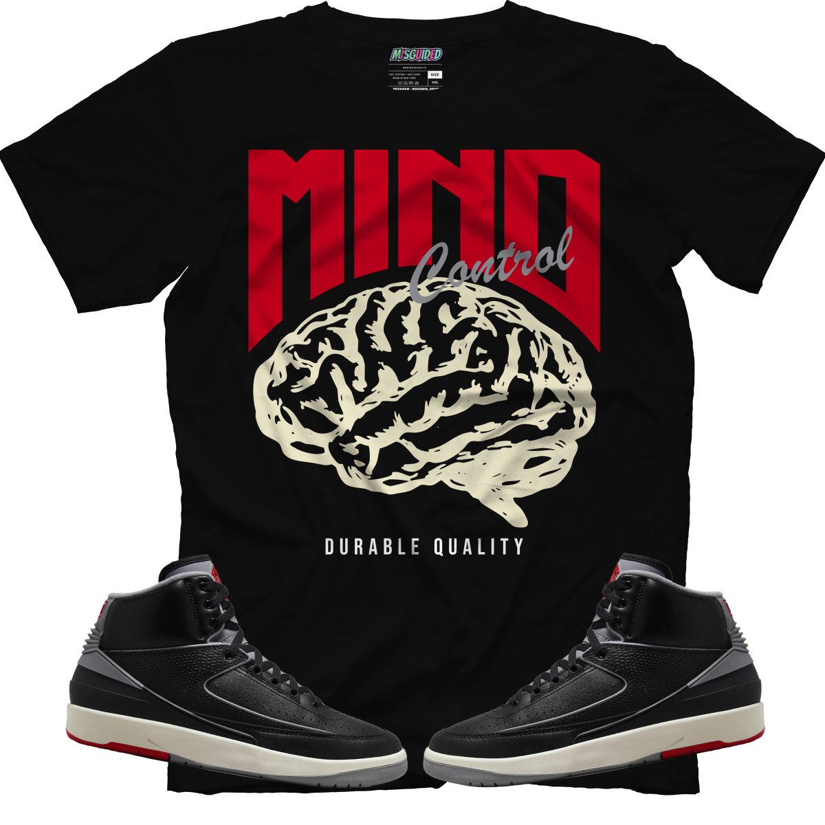 Mind Control (Air Jordan 2 Black Cement) T-Shirt - Lucid Soles